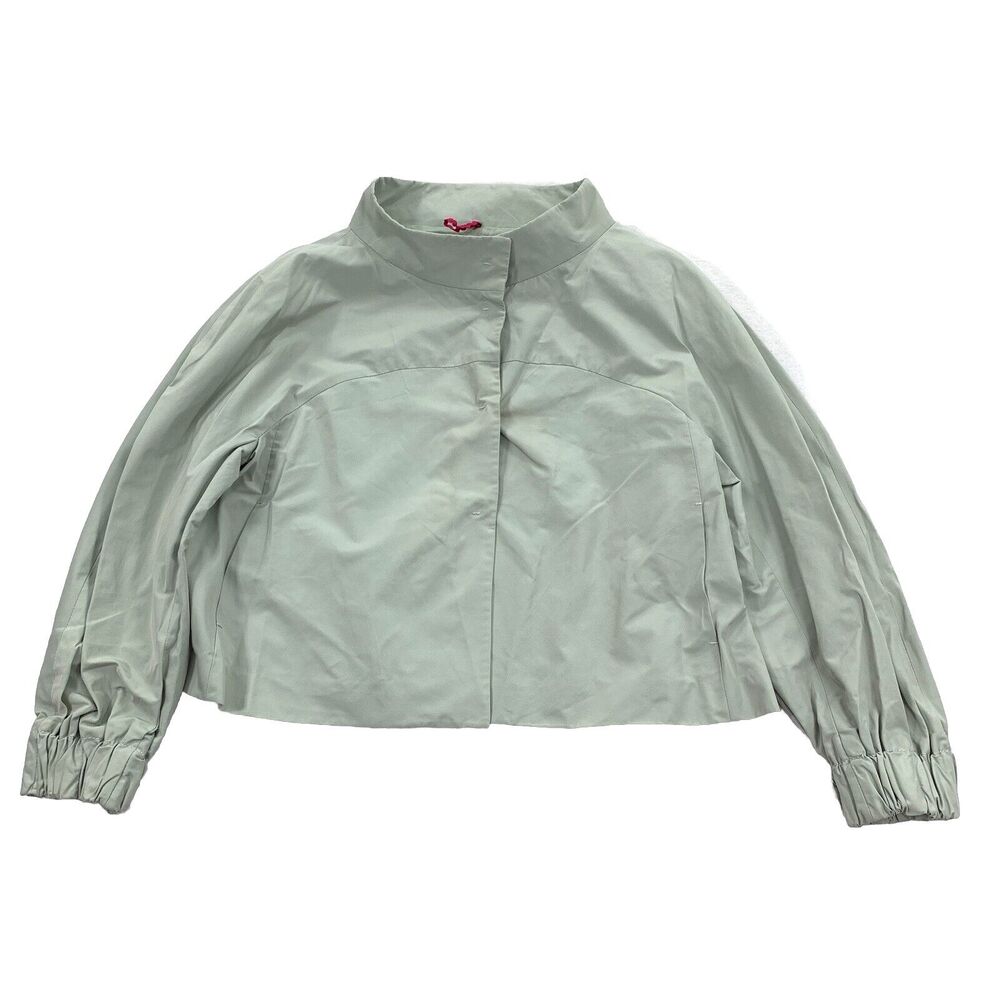 Piazza Sempione Lightweight Overstated Collar Jacket Size 48 IT 12 US Mint Green